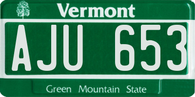 VT license plate AJU653