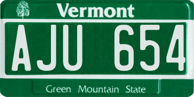 VT license plate AJU654