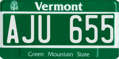 VT license plate AJU655