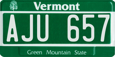 VT license plate AJU657