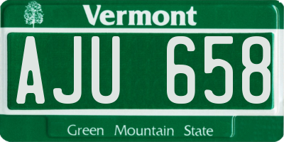 VT license plate AJU658