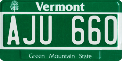 VT license plate AJU660