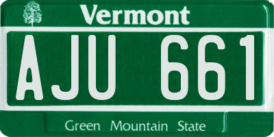 VT license plate AJU661