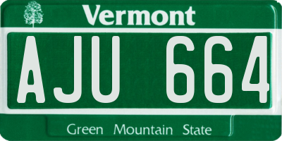 VT license plate AJU664