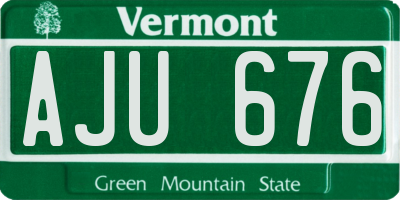 VT license plate AJU676
