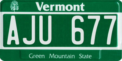 VT license plate AJU677