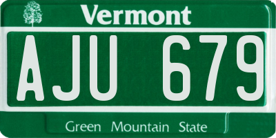 VT license plate AJU679