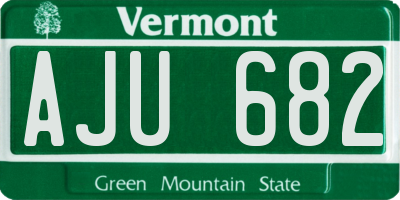 VT license plate AJU682