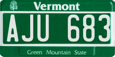 VT license plate AJU683