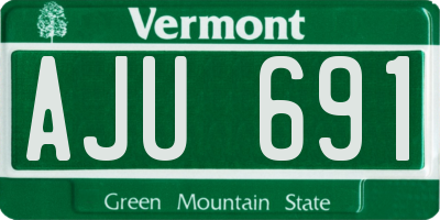 VT license plate AJU691