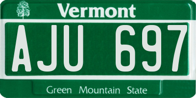 VT license plate AJU697