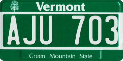 VT license plate AJU703