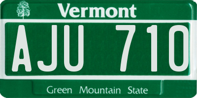 VT license plate AJU710