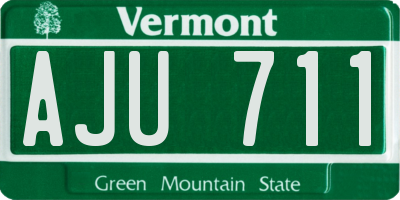 VT license plate AJU711