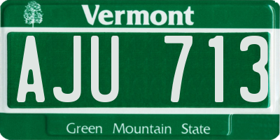 VT license plate AJU713
