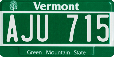 VT license plate AJU715