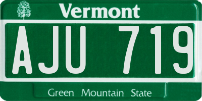 VT license plate AJU719
