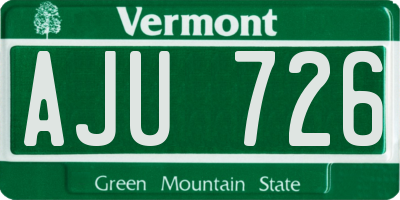 VT license plate AJU726
