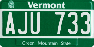 VT license plate AJU733