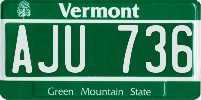 VT license plate AJU736