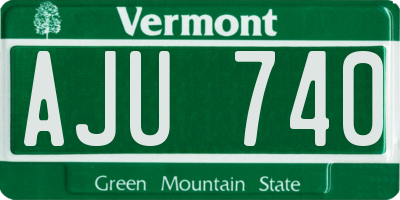 VT license plate AJU740