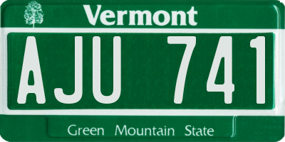 VT license plate AJU741