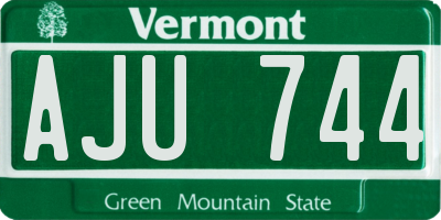 VT license plate AJU744