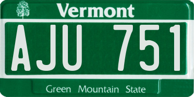 VT license plate AJU751