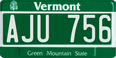 VT license plate AJU756