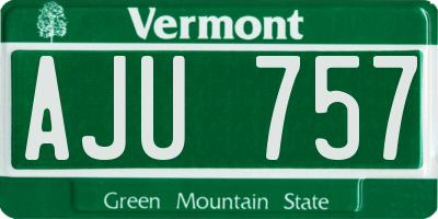 VT license plate AJU757