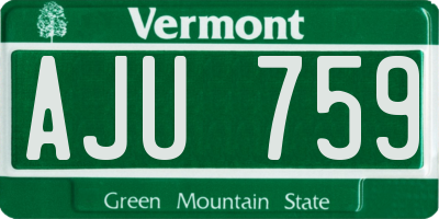 VT license plate AJU759