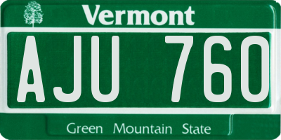 VT license plate AJU760