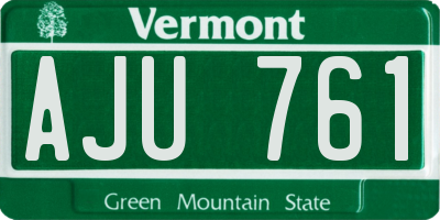 VT license plate AJU761