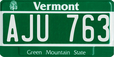 VT license plate AJU763
