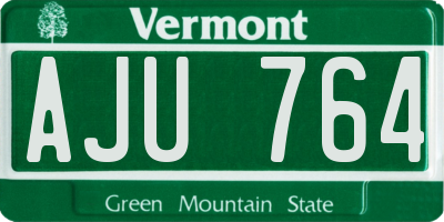 VT license plate AJU764