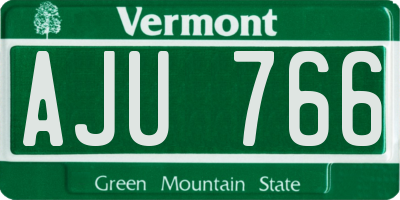 VT license plate AJU766