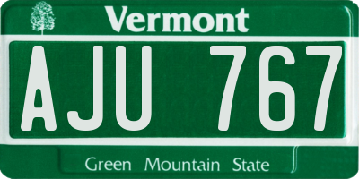 VT license plate AJU767
