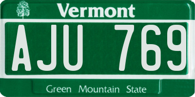 VT license plate AJU769