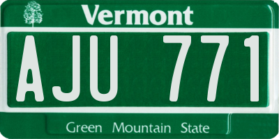 VT license plate AJU771