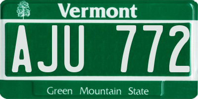 VT license plate AJU772