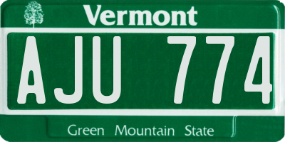 VT license plate AJU774