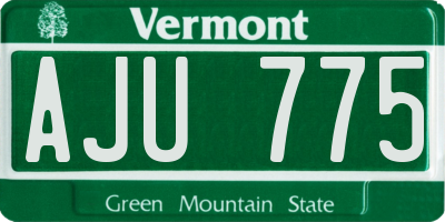 VT license plate AJU775