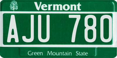 VT license plate AJU780