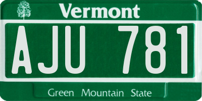 VT license plate AJU781