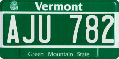 VT license plate AJU782
