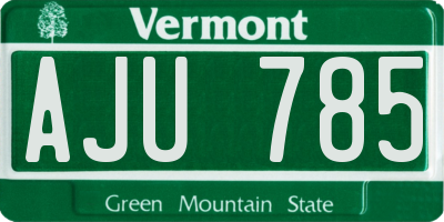 VT license plate AJU785