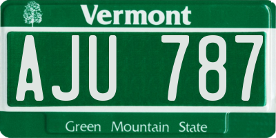 VT license plate AJU787