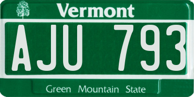 VT license plate AJU793