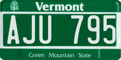 VT license plate AJU795
