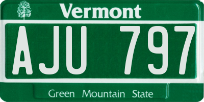 VT license plate AJU797